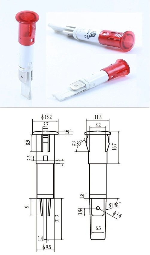 D10mm Paneltronics LED Indicatore luce A-14-1 12 Volt LED rosso 0