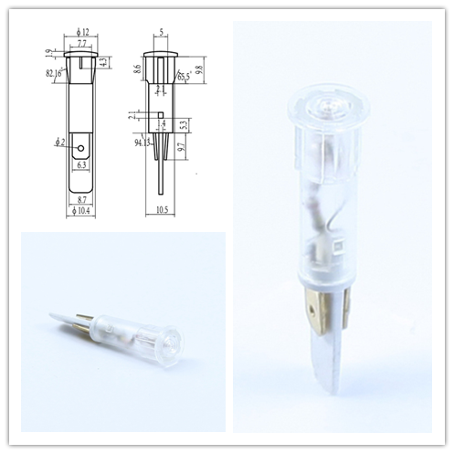 Indicatore a LED a 10 mm Dia 230v Indicatore a LED bianco A-17-1 personalizzato 0