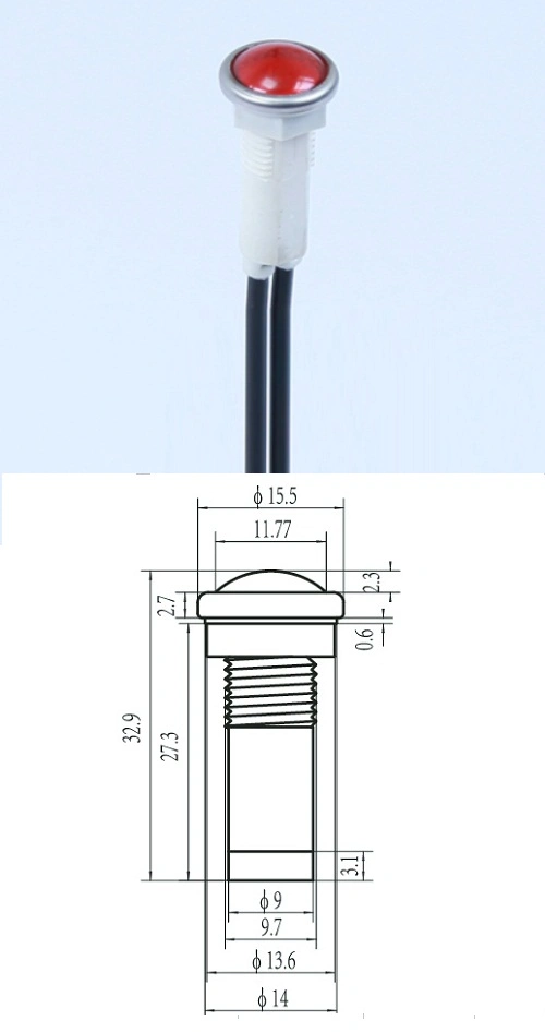 Indicatore di colore della lampada pilota ad alta luminosità da 10 mm LED A-30 0